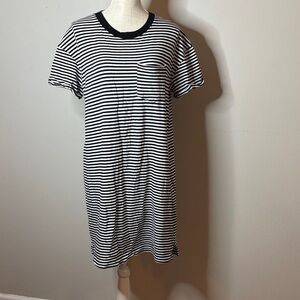 Time and Tru Black and White Striped Mini Dress